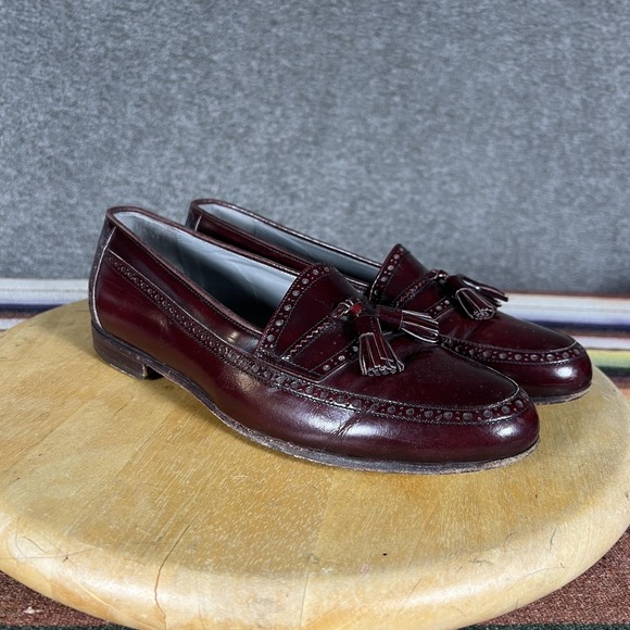 Bally Dress Shoes Mens Size 8.5 Brown Tassel Loafer Brogue Leather Made Italy